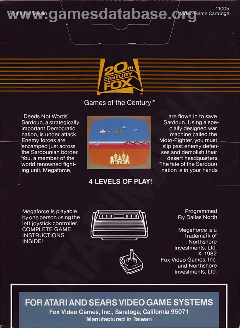 Mega Force - Atari 2600 - Artwork - Box Back