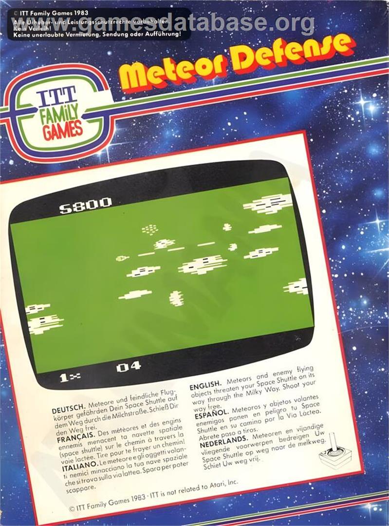 Meteor Defense - Atari 2600 - Artwork - Box Back