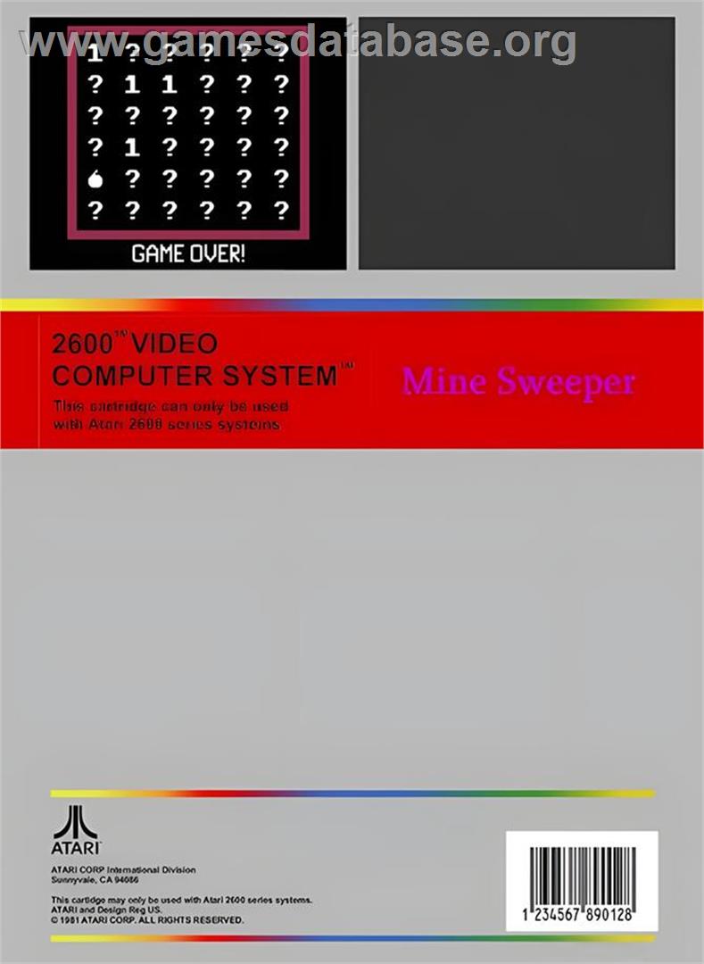 Mine Sweeper - Atari 2600 - Artwork - Box Back