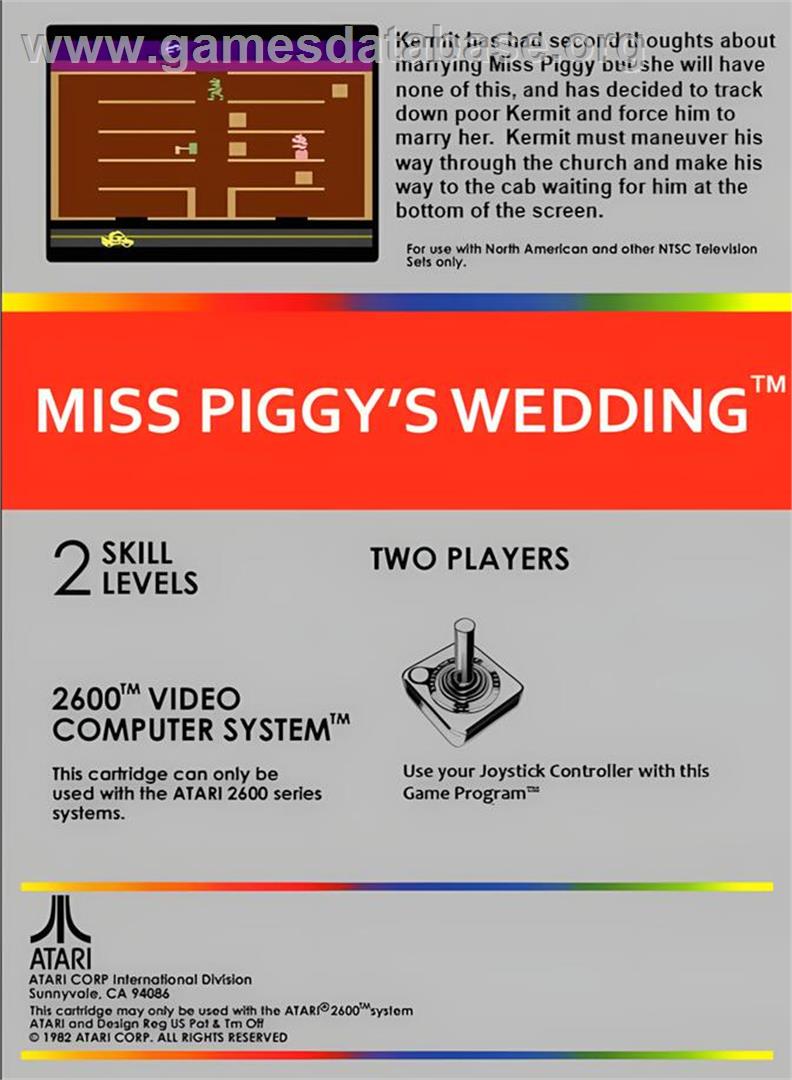 Miss Piggy's Wedding - Atari 2600 - Artwork - Box Back