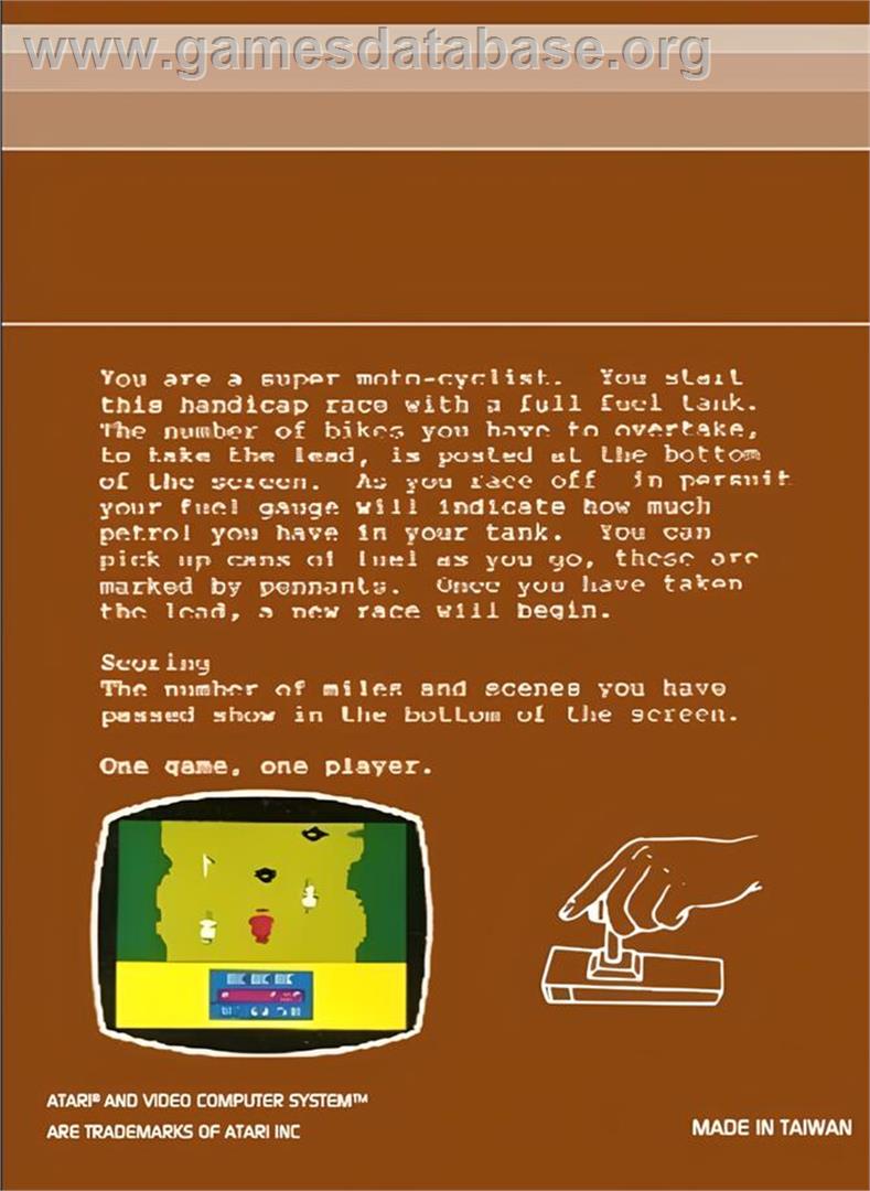 Motocross - Atari 2600 - Artwork - Box Back