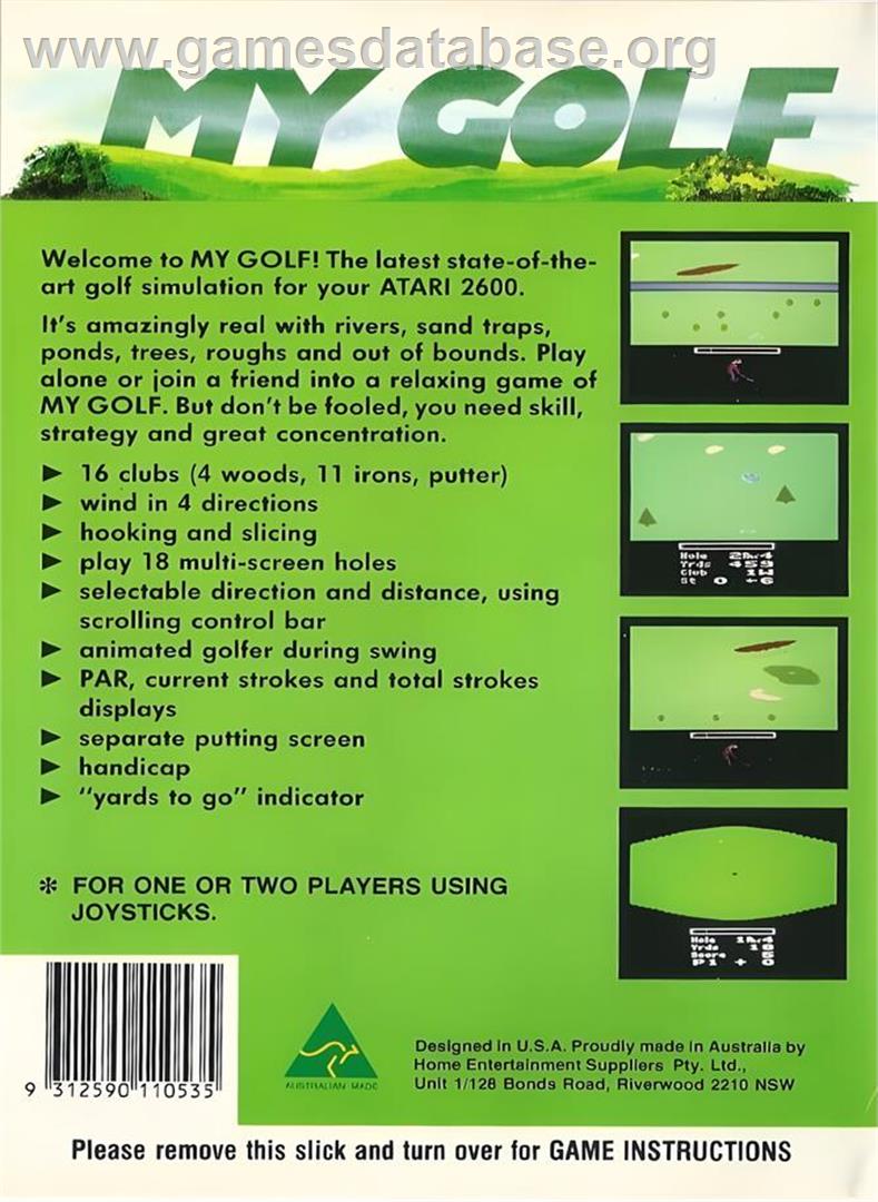 My Golf - Atari 2600 - Artwork - Box Back