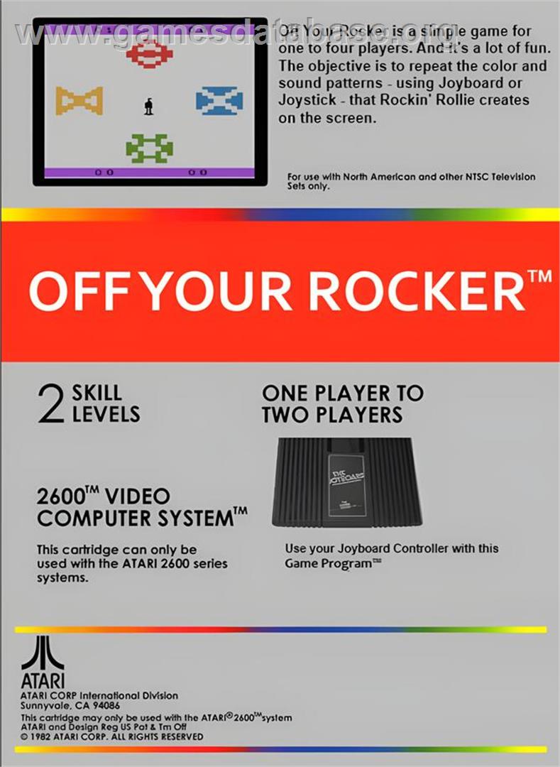 Off Your Rocker - Atari 2600 - Artwork - Box Back
