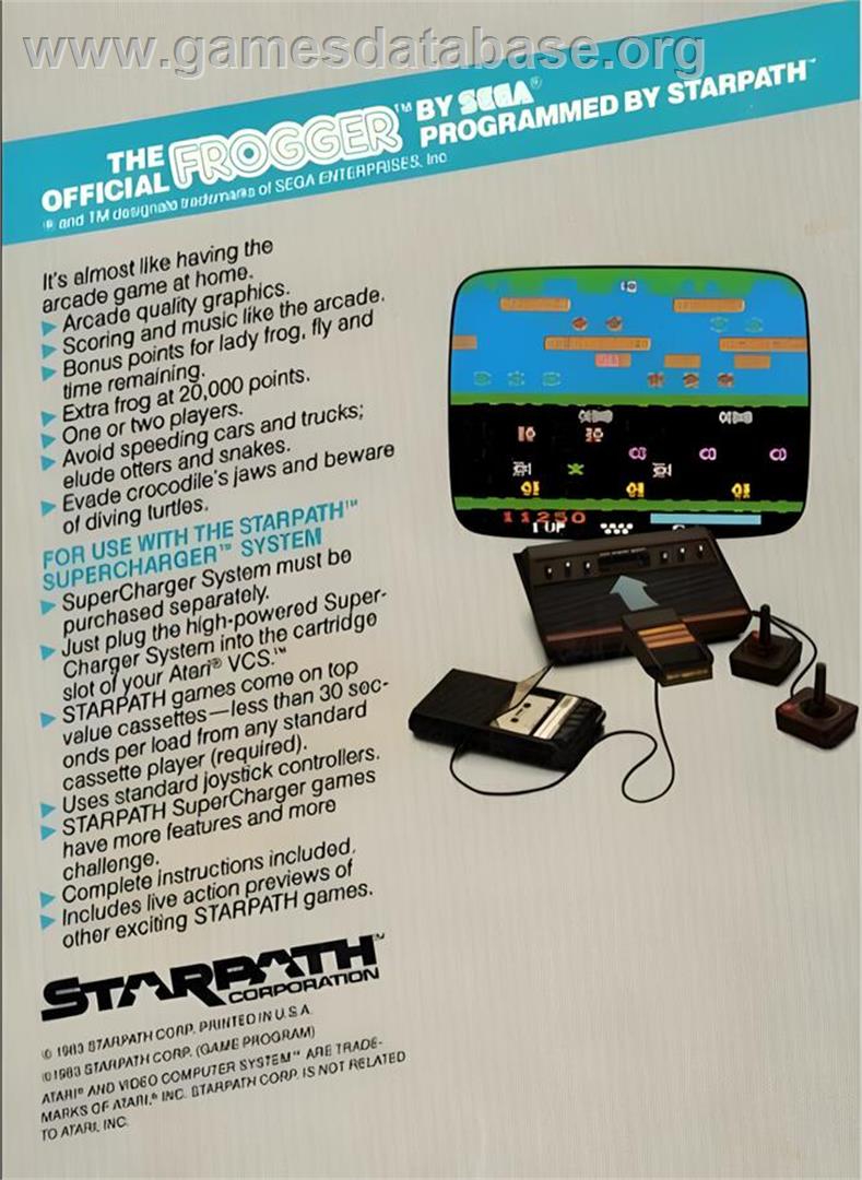 Official Frogger, The - Atari 2600 - Artwork - Box Back