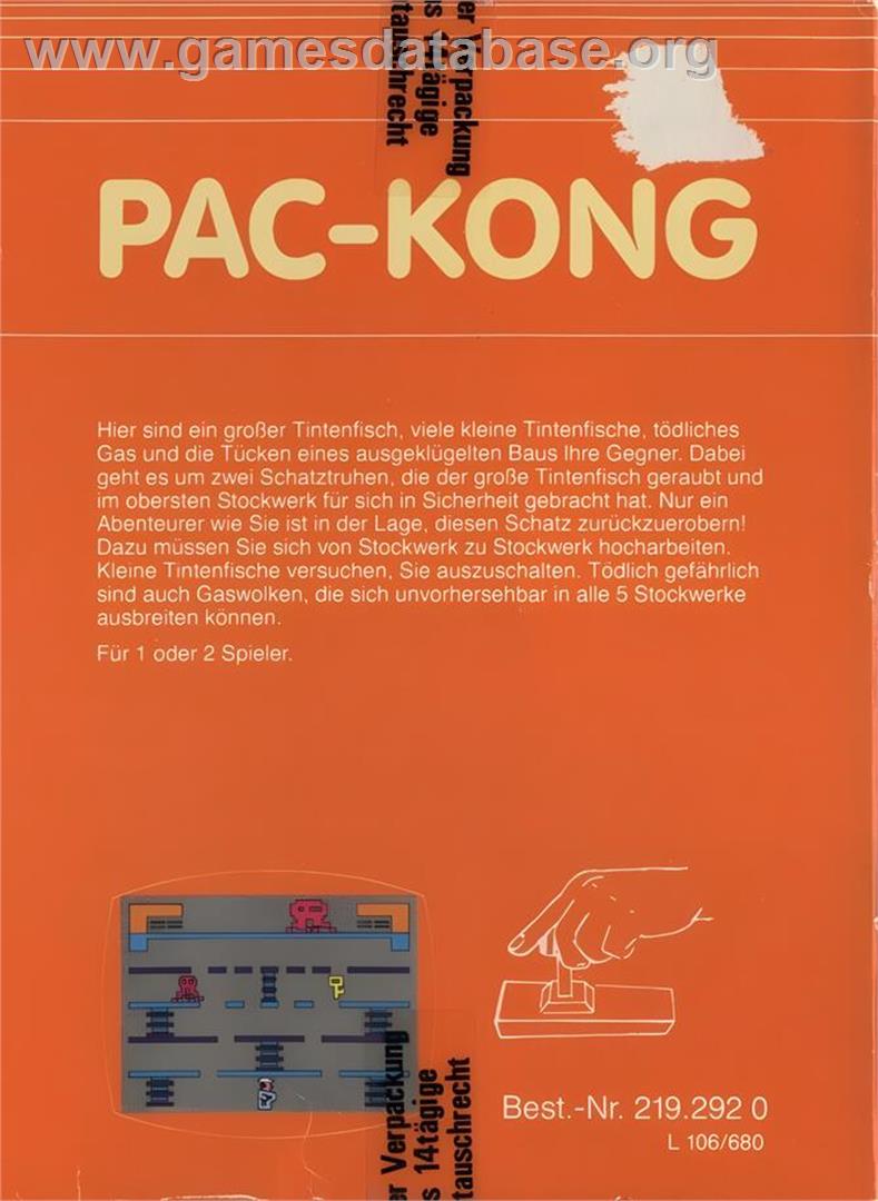 Pac-kong - Atari 2600 - Artwork - Box Back
