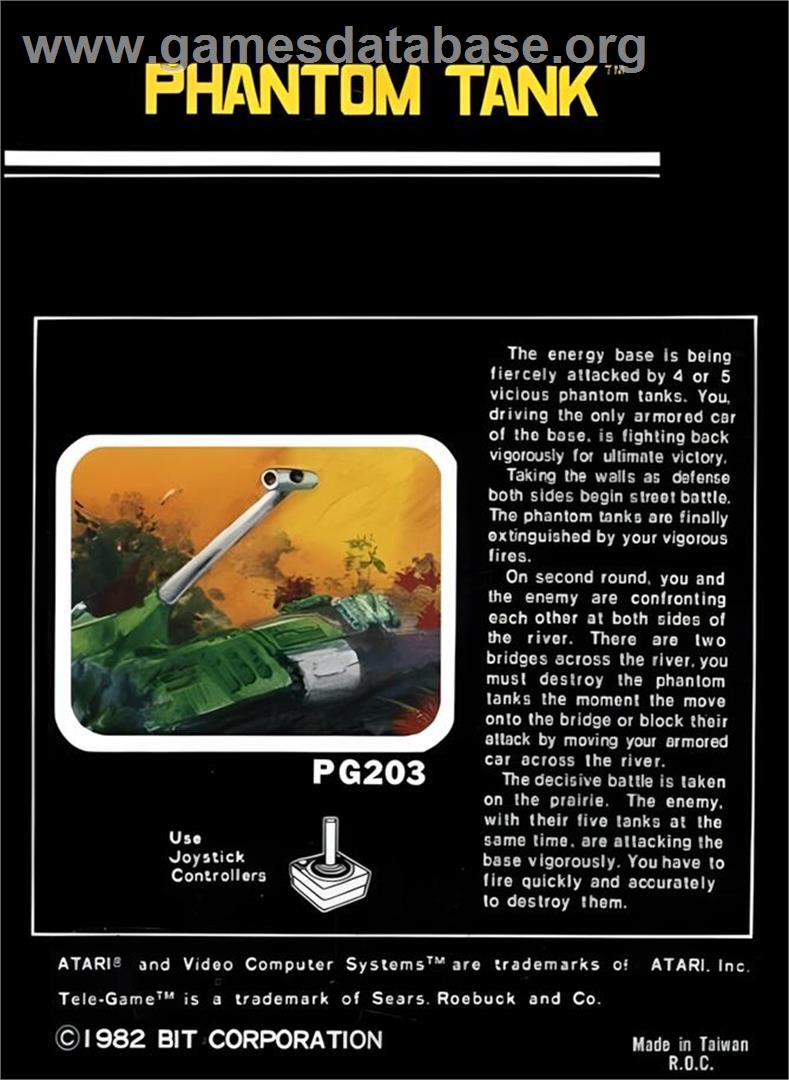 Phantom Tank - Atari 2600 - Artwork - Box Back