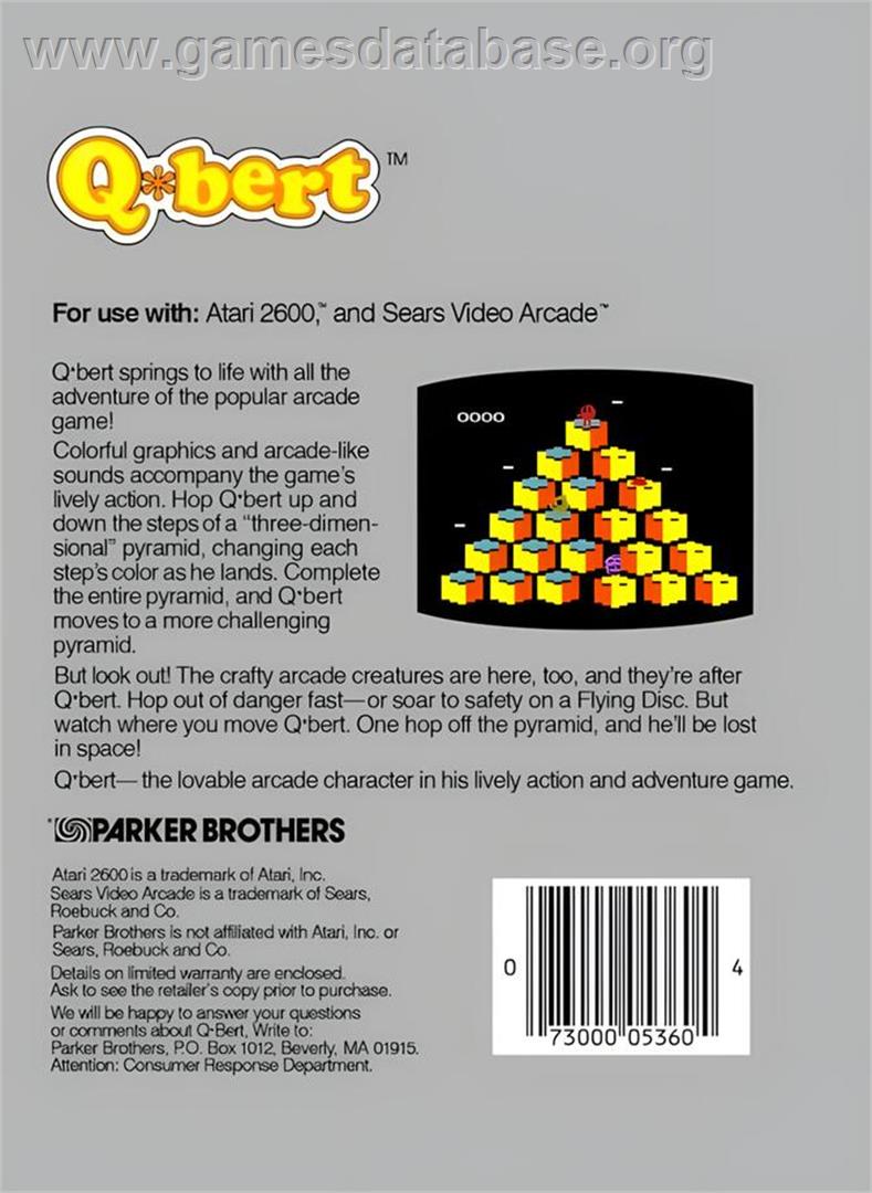Qb - Atari 2600 - Artwork - Box Back