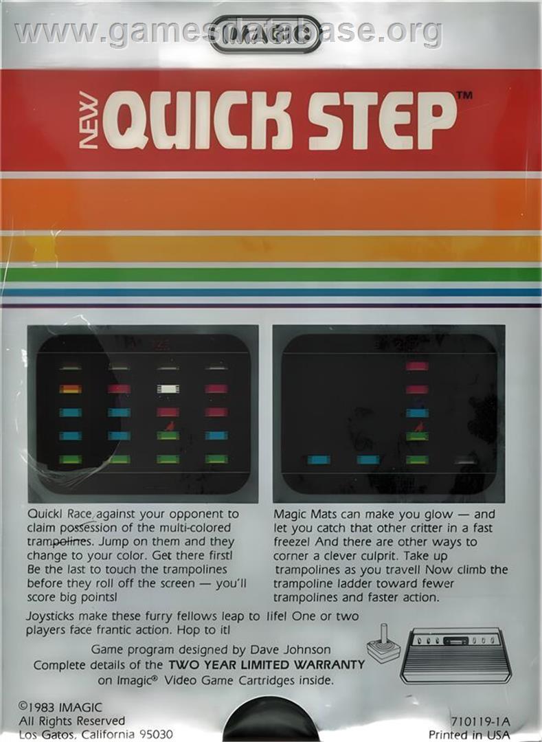 Quick Step! - Atari 2600 - Artwork - Box Back