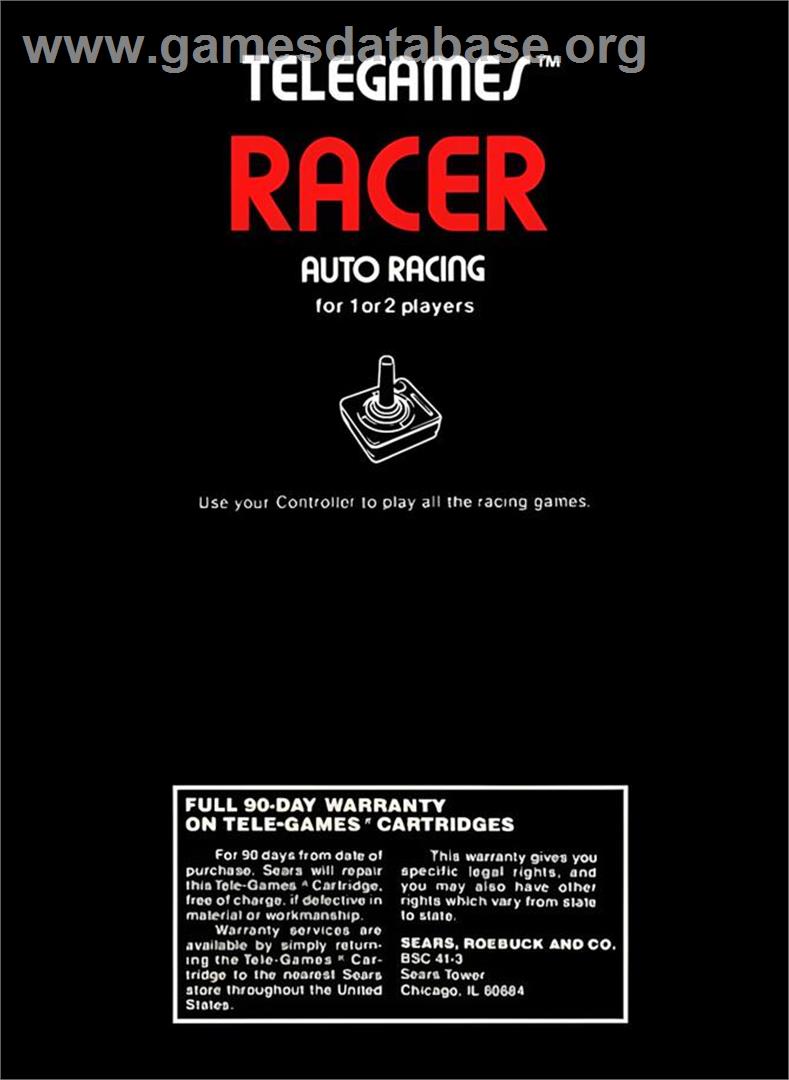 Racer - Atari 2600 - Artwork - Box Back