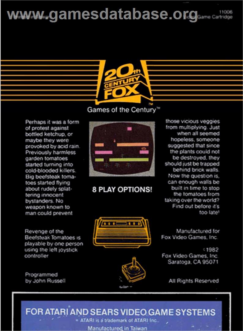 Revenge of the Beefsteak Tomatoes - Atari 2600 - Artwork - Box Back