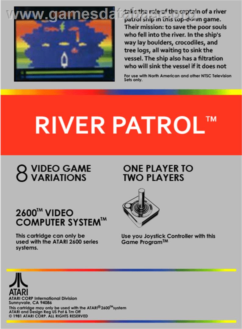 River Patrol - Atari 2600 - Artwork - Box Back