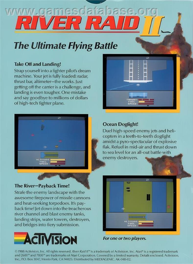 River Raid 2 - Atari 2600 - Artwork - Box Back
