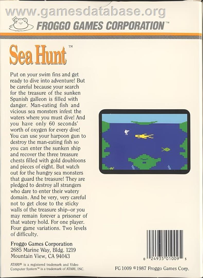 Scuba Diver - Atari 2600 - Artwork - Box Back