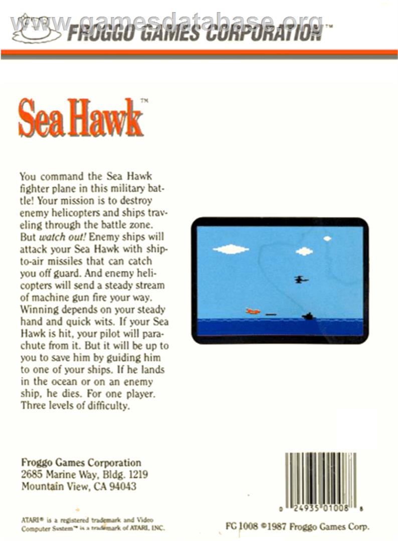 Sea Hawk - Atari 2600 - Artwork - Box Back