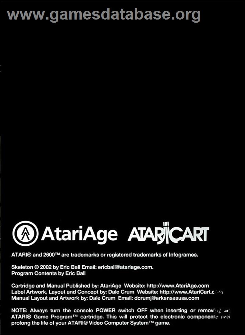Skeleton - Atari 2600 - Artwork - Box Back