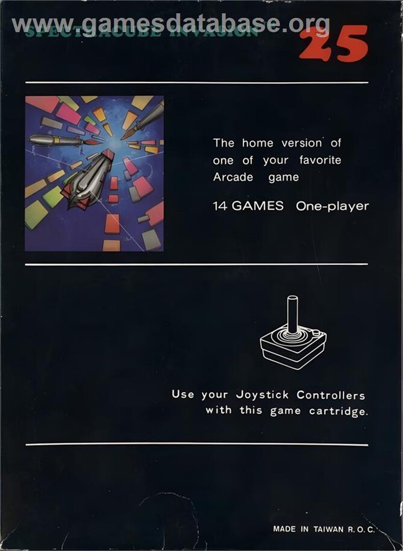 Spectracube Invasion - Atari 2600 - Artwork - Box Back