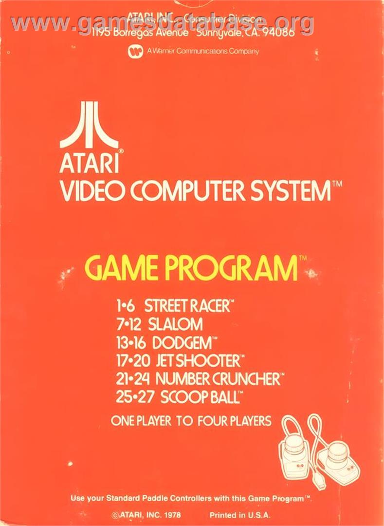 Speedway 2 - Atari 2600 - Artwork - Box Back