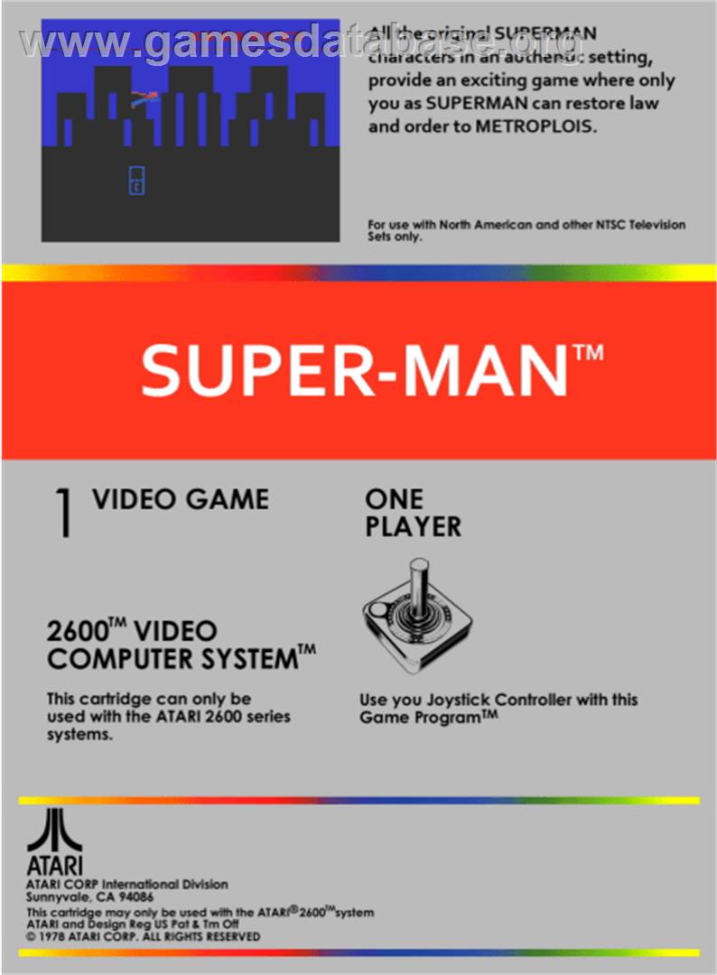 Superman - Atari 2600 - Artwork - Box Back