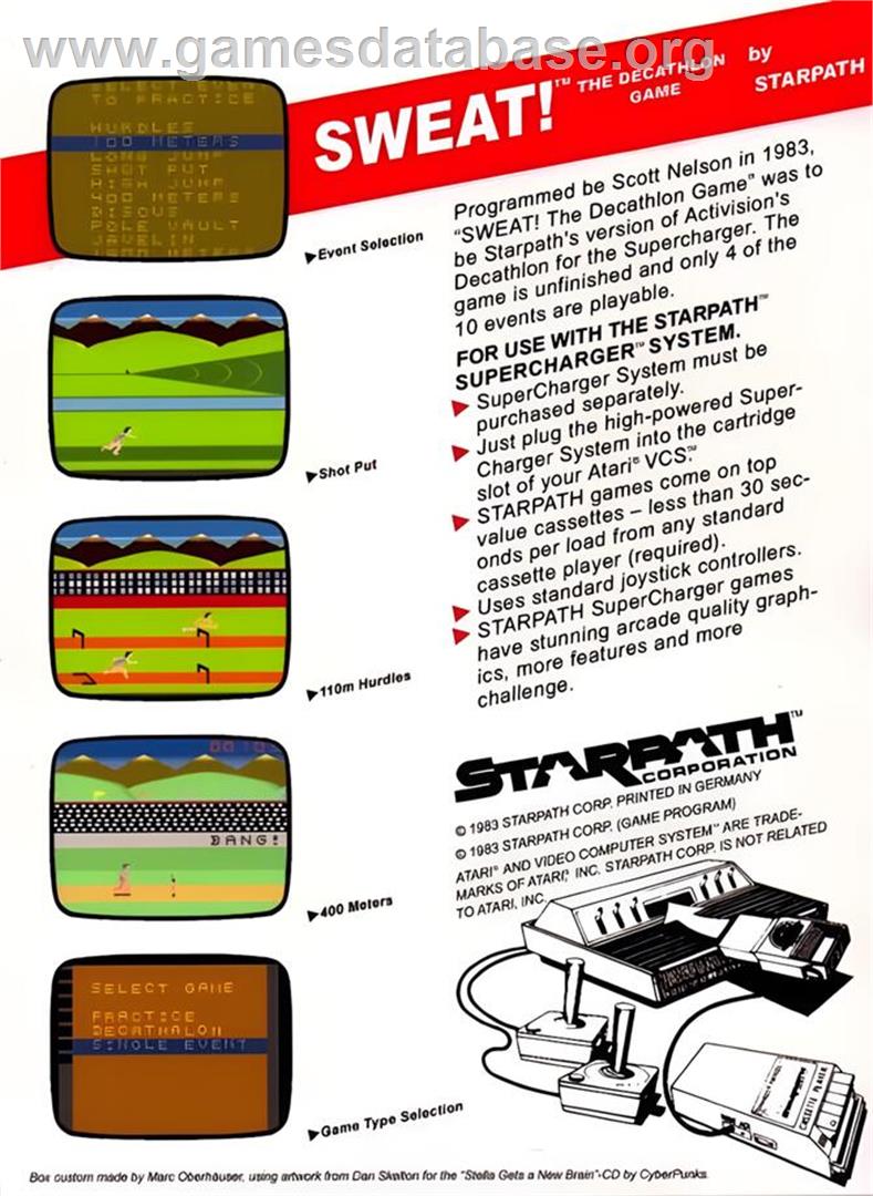 Sweat! - The Decathlon Game - Atari 2600 - Artwork - Box Back