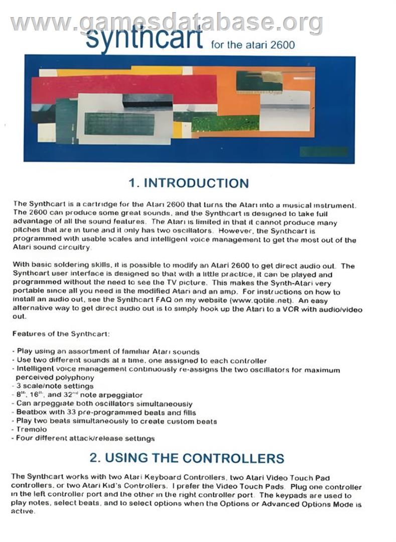 Synthcart - Atari 2600 - Artwork - Box Back