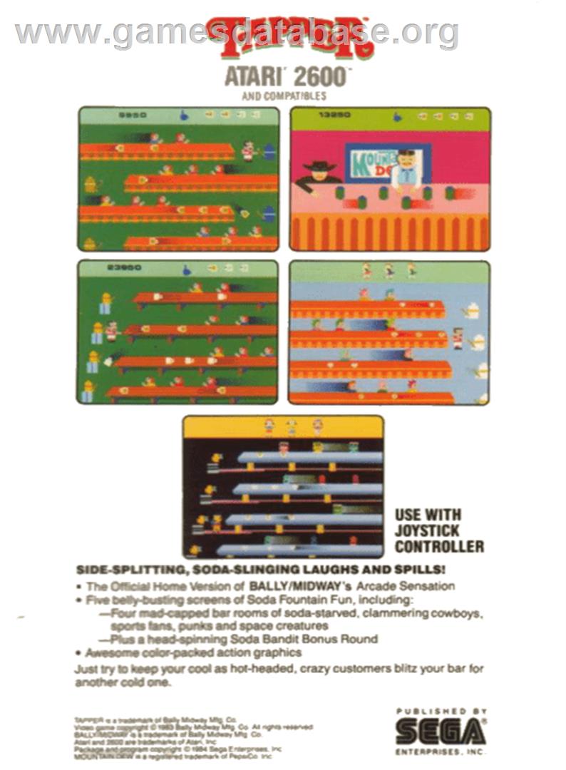 Tapper - Atari 2600 - Artwork - Box Back