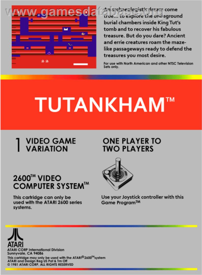 Tutankham - Atari 2600 - Artwork - Box Back
