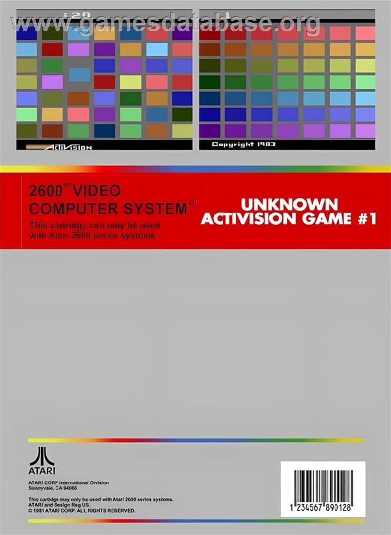 Unknown Activision Game #1 - Atari 2600 - Artwork - Box Back