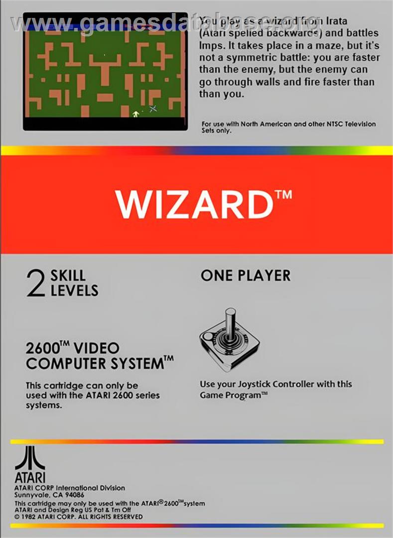 Wizard - Atari 2600 - Artwork - Box Back
