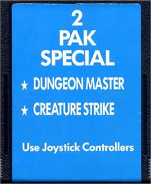 Cartridge artwork for 2 Pak Special - Dungeon Master - Creature Strike on the Atari 2600.