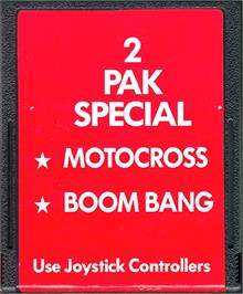 Cartridge artwork for 2 Pak Special - Motocross - Boom Bang on the Atari 2600.