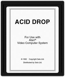 Cartridge artwork for Acid Drop on the Atari 2600.