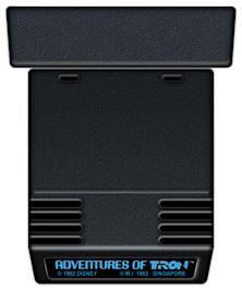 Cartridge artwork for Adventures of Tron on the Atari 2600.