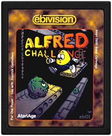 Cartridge artwork for Alfred Challenge on the Atari 2600.