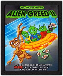 Cartridge artwork for Alien Greed 2 on the Atari 2600.