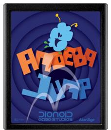 Cartridge artwork for Amoeba Jump on the Atari 2600.