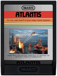Cartridge artwork for Atlantis on the Atari 2600.