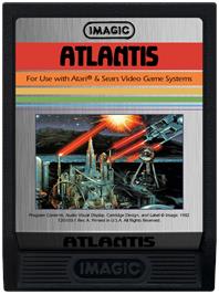 Cartridge artwork for Atlantis 2 on the Atari 2600.