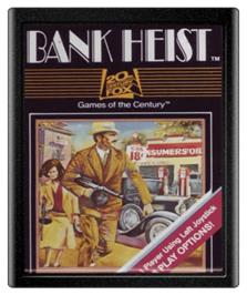 Cartridge artwork for Bank Heist on the Atari 2600.
