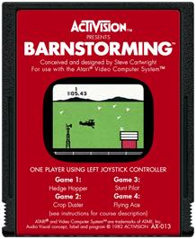 Cartridge artwork for Barnstorming on the Atari 2600.