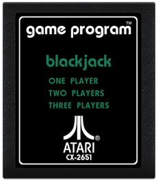 Cartridge artwork for Blackjack on the Atari 2600.