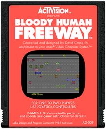 Cartridge artwork for Bloody Human Freeway on the Atari 2600.