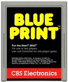 Cartridge artwork for Blueprint on the Atari 2600.