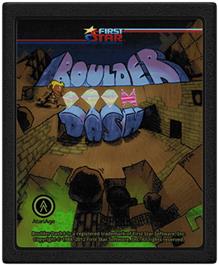 Cartridge artwork for Boulder Dash on the Atari 2600.