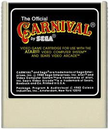 Cartridge artwork for Carnival on the Atari 2600.