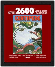 Cartridge artwork for Centipede on the Atari 2600.