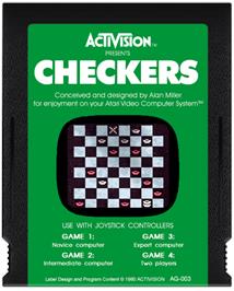 Cartridge artwork for Checkers on the Atari 2600.