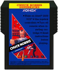 Cartridge artwork for Chuck Norris Superkicks on the Atari 2600.