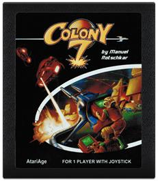 Cartridge artwork for Colony 7 on the Atari 2600.