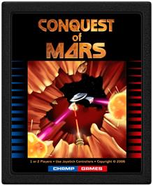 Cartridge artwork for Conquest Of Mars on the Atari 2600.