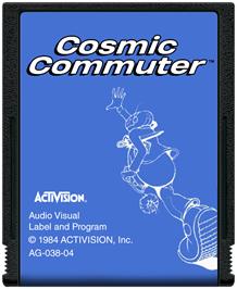 Cartridge artwork for Cosmic Commuter on the Atari 2600.